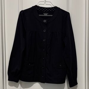 Charter Club Black Button-Up Knit Jacket XL